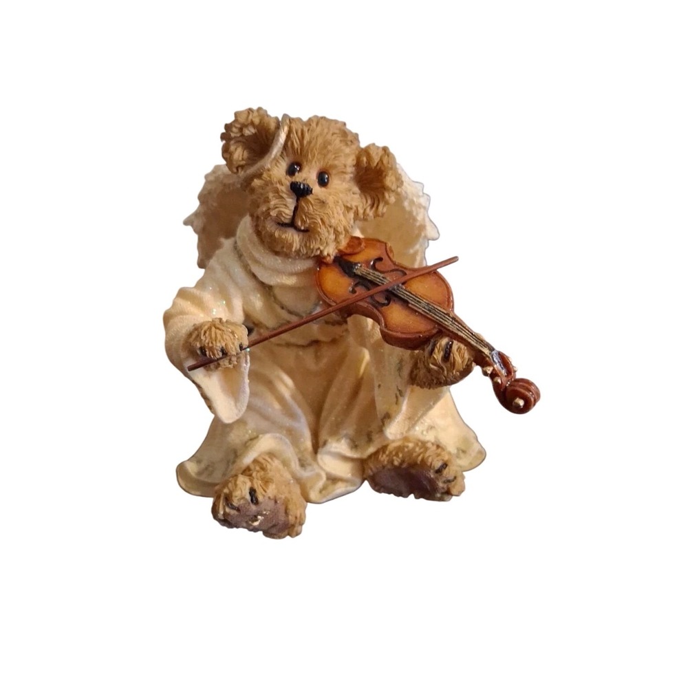 Boyds Bears Melody Angelsong Bearstone Collection Angel Violin Figurine 2418 Box